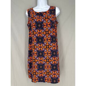 Peach Love Dress Womens Small Purple Mini Orange Art Boho Mod Retro 60s Colorful